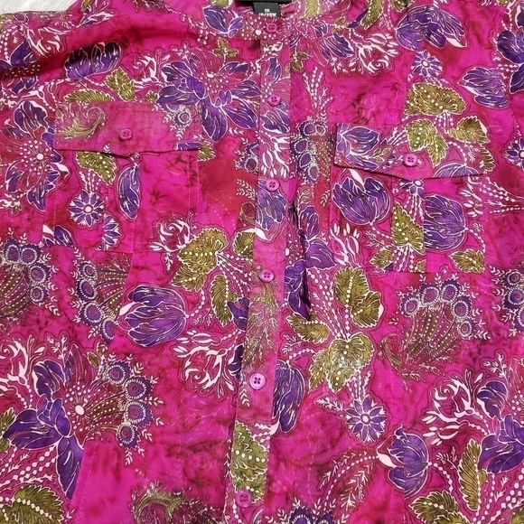 MAGGIE Barnes floral long slevees Blouse , Size IX OR 18/20 W - Picture 5 of 10